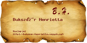 Bukszár Henrietta névjegykártya