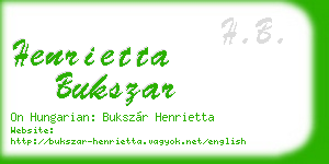 henrietta bukszar business card